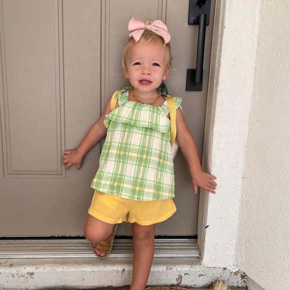 Big Girl's Cotton Fabric Bow Clip Set of 4 (Jane Set of 4) - Picture 5 of 5